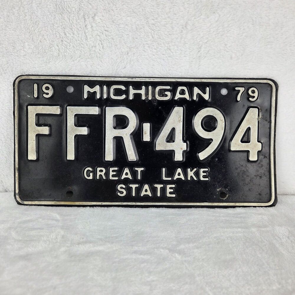 Vintage 1979 Michigan Great‎ Lake State License Plate FFR 494 Tag